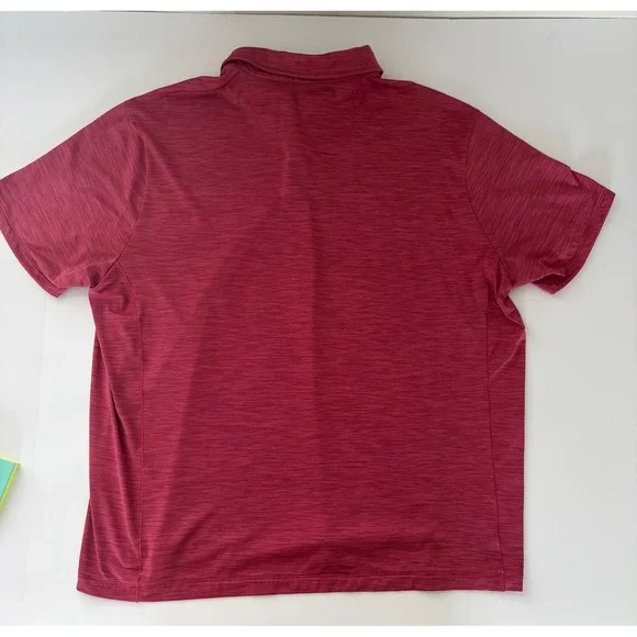 Caribbean Performance Mens 2XL Pink Space Dye Polo Shirt Short Sleeve Golf Top - Picture 4 of 4